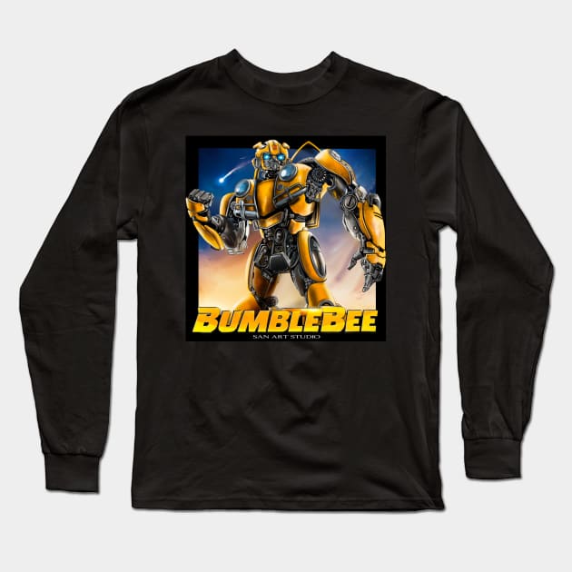 Bumblebeeart Long Sleeve T-Shirt by SAN ART STUDIO 